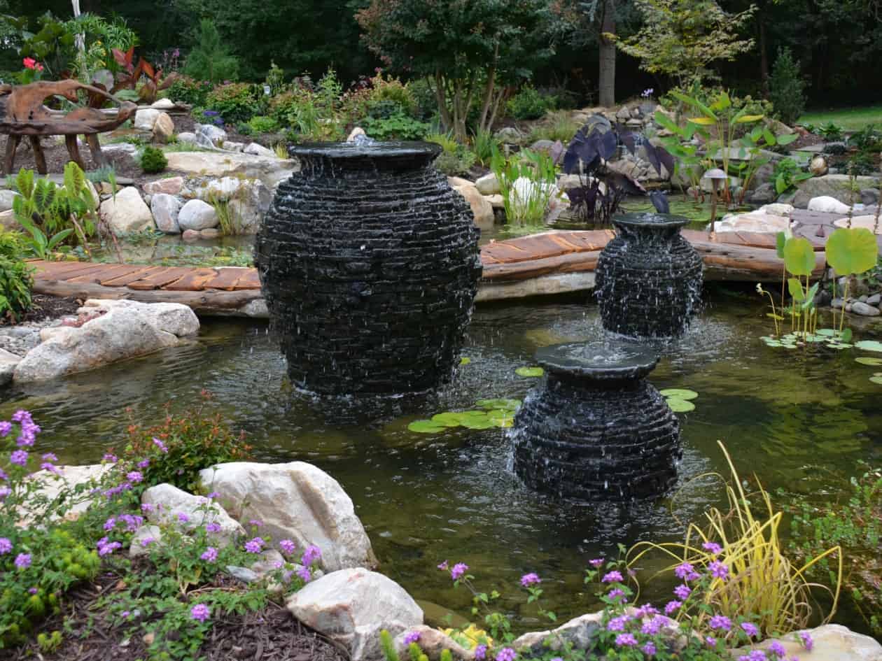 Efficient Garden Feature Cascading Cement Water Fountains